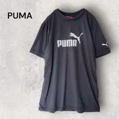 PUMA プーマ Tシャツ Mサイズ ブラック ビッグロゴ 刺繍 ワンポイント