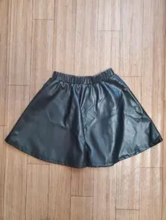 ブラック フレアスカート 合成皮革