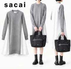 sacai サカイ ドッキング ワンピース 　スウェット　シャツ