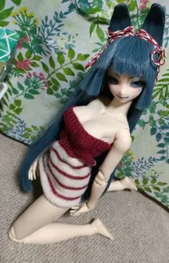 ハンドメイド　オビツ50用　ニットのミニワンピ