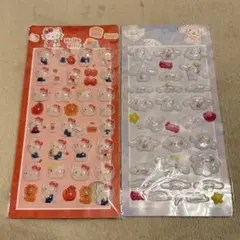 ハローキティ シナモンロール 2枚セット 3D立体 シール ぷくぷく ステッカー