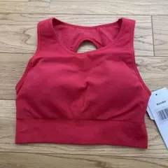 赤 バックオープン ヨガウェア Sサイズ