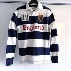 ￼ラルフローレン ラグビー￼シャツ ネイビーホワイト ストライプ M