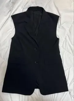 GU ジーユー オーバーサイズテーラードベスト S 黒 ブラック