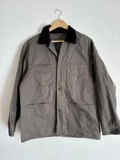 GU カーキ コーデュロイ襟 カバーオール Mサイズ