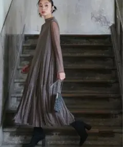 【ルイルエブティック】 ラメチュールメロウワンピースドレス