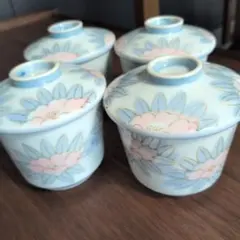 蓋つき煮物椀 茶碗蒸し椀5客セット 花柄 和食器 - メルカリ