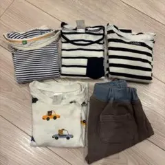 70cm 長袖トップスとパンツ5枚セット　まとめ売り