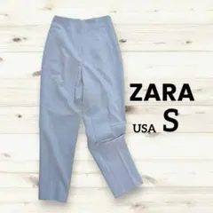 【ZARA】ハイウエストパンツ テーパード ブルーグレー USA S ꕤ︎︎訳あり