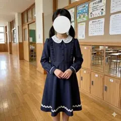 入学式 フォーマルsa-ku-ra ネイビー ワンピース 130