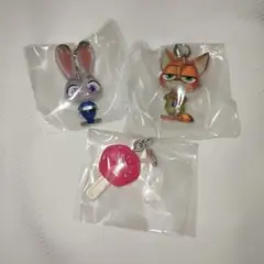 めじるしアクセサリー　ズートピア　3個セット　ディズニー　ガチャガチャ