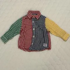 ミキハウス　80サイズカラフルチェックシャツ