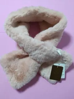 もふもふ＆暖か☆ファー☆クロスマフラー ピンク ☆新品未使用タグ付き