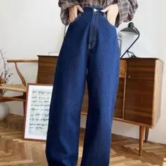 カラーヘビーツイル&デニムストレートパンツ