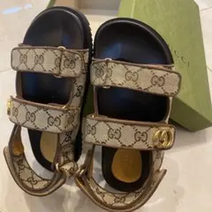 レア Gucci グッチ サンダル ビジュアル ストン 38/24cm 箱付美品 