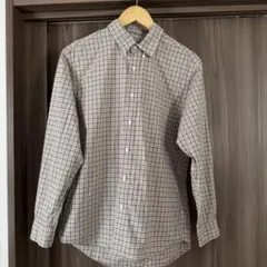 ユニクロ　メンズ　ブロードシャツ　チェック　ボタンダウン