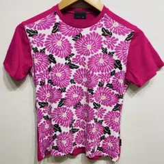 フェンディ フラワープリント 切替 Tシャツ カットソー マゼンタピンク
