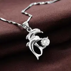 シルバーネックレス ダブルドルフィン