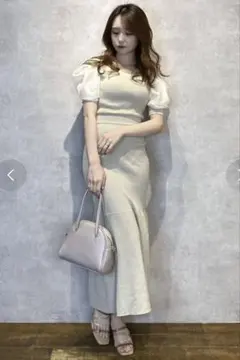 ライトグレー 半袖カットソーワンピース