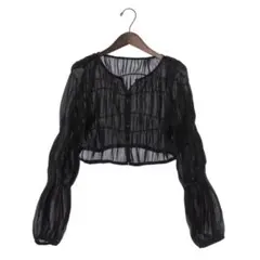 シャイニーシアーギャザーブラウス