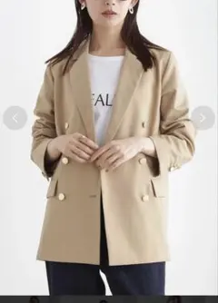 新品♡訳アリnano・universe ベージュ ダブルブレストジャケット F