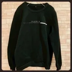 SHEIN PARIS ロゴ スウェット トレーナー ブラック メンズ M