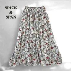 2【美品】SPICK&SPAN Deveauxフラワープリント　フレアスカート