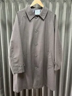 coen チェック柄 ステンカラーコート Lサイズ