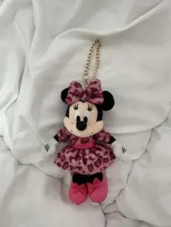 ミニー ヒョウ柄 キーチェーン ピンク