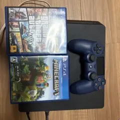 （値下げOK）PS4本体 +コントローラー(青)+カセット2枚セット