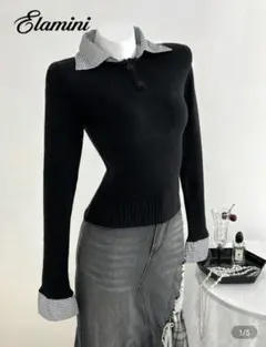 shein レディース カジュアルニット Mサイズ ブラック