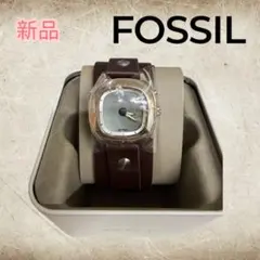 新品FOSSIL y2kブラウンレザー クォーツ腕時計BIG TIC 復刻モデルのサムネイル