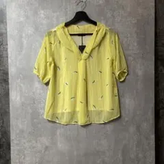 新品タグ付き ZAMPA ザンパ ブラウス ストライプ柄 黄色 Mサイズ