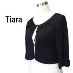 【Tiara】ティアラ ショート丈ボレロデザインカーディガン