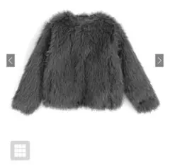 GRL グレー ファーコート ショート丈