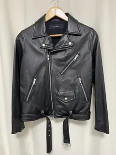 ジャーナルスタンダード 羊革 ラムレザー ダブルライダースジャケット 黒 M