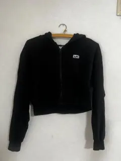 x-girl ブラック クロップドパーカー
