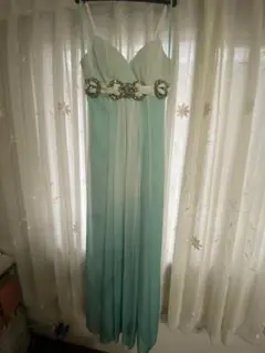 美品 ビジュー付きロングドレス