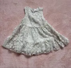 Baby Club 花柄刺繍 フリルワンピース 12-18ヶ月