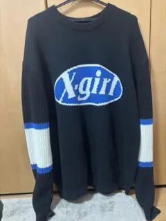 X-girl ロゴ入りオーバーサイズセーター