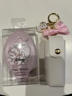 おしゃれキャットマリー チャーム付きリップケース ミラー付きヘアブラシ2点セット