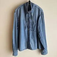 ZARA ザラ　デニムブルーシャツ ブラウス　ボウタイ　リボン