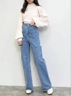 カットアウトデザイン デニムパンツ