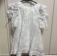 未使用級✨グラマラスガーデン ドット シースルー ブラウス 花