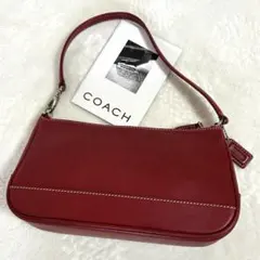 【美品】オールドコーチ　アクセサリーポーチ ステッチ 7785 ボルドー