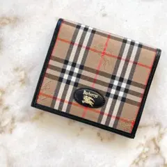2528 BURBERRY バーバリー キャンバス がまぐち コンパクト財布