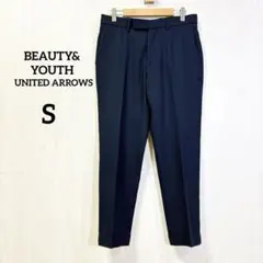 BEAUTY&YOUTH テーパード アンクル パンツ S 紺 ネイビー オフィ
