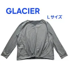 GLACIER ストライプ Vネック プルオーバー Lサイズ 大きいサイズ