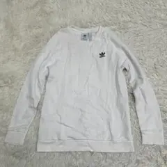 ✨ adidas アディダス　長袖トレーナー　刺繍ロゴ　トップス　ホワイト