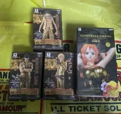 ワンピースナムコ限定ルフィサンジゾログランドラインメンフィギュアGOLDナミ